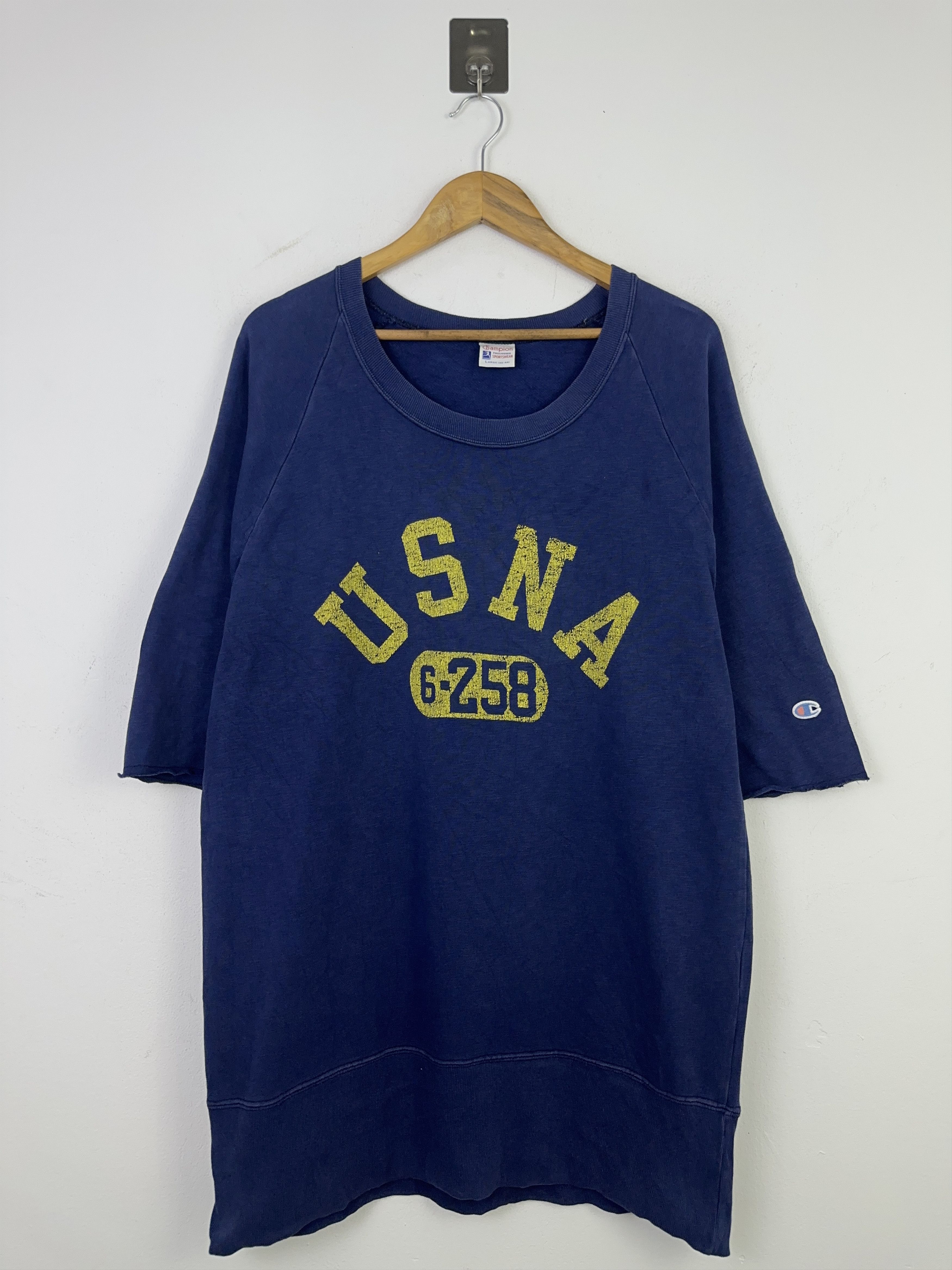 Vintage Champion USNA Navy Short Sleeve Sweatshirt BP009