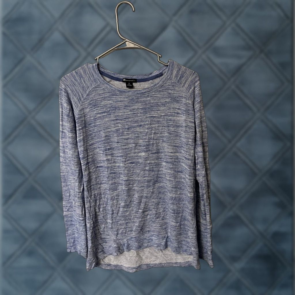 Champion Champion Shirt WomenLong Sleeve Scoop Neck Casual Knit Variegated Blue Size S Size S / US 4 / IT 40 - 1 Thumbnail