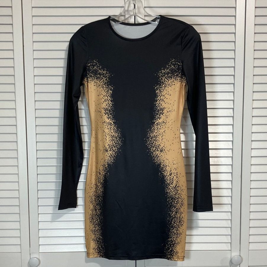 Other NWT Black Gold Vintage Women Mini Bodycon Dress M Size M / US 6-8 / IT 42-44 - 1 Thumbnail