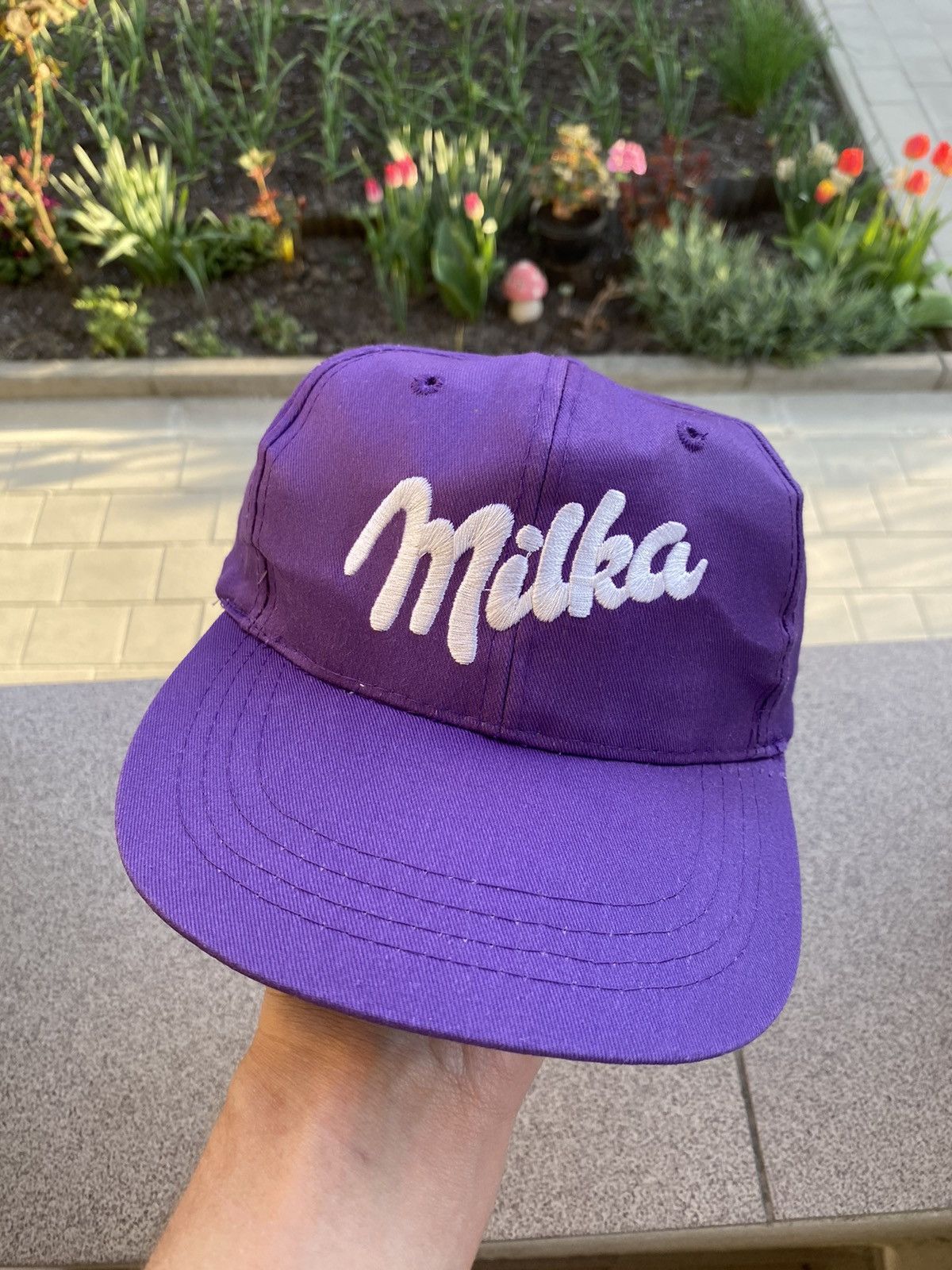 Vintage Vintage 90s Milka Logo Purple Cap Hat Streetwear Size ONE SIZE - 1 Thumbnail