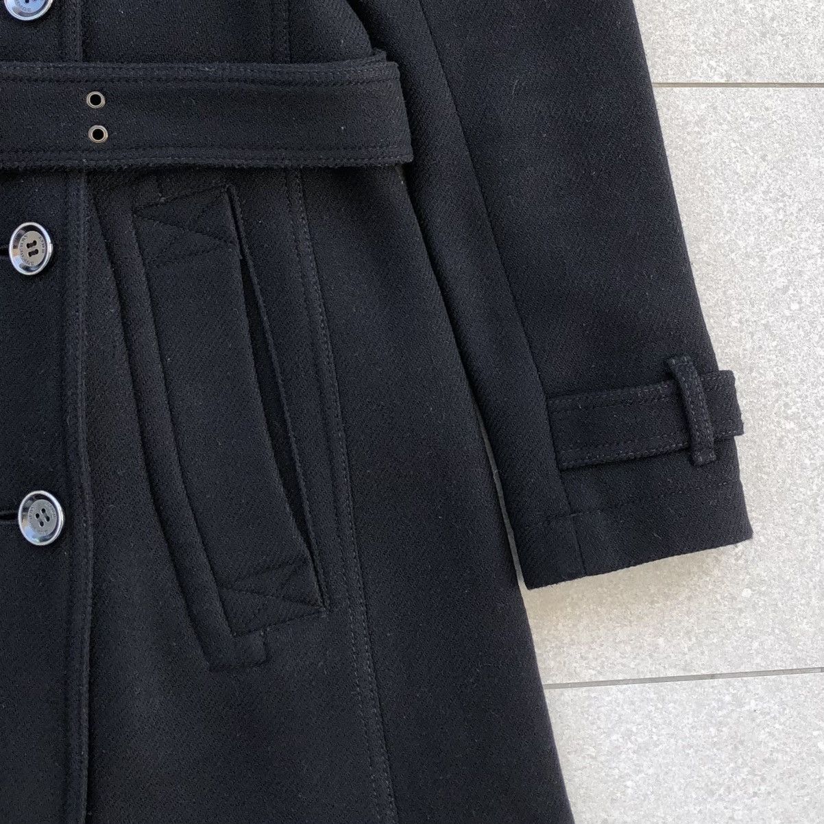 Burberry Burberry Brit Black Wool Blend Zip-Pocket Trench Coat Size M / US 6-8 / IT 42-44 - 13 Thumbnail