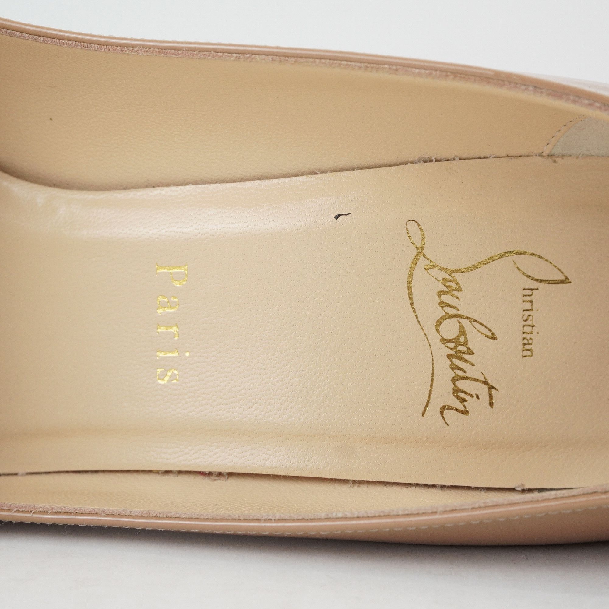 Christian Louboutin Christian Louboutin Heel Beige Pointed Toe Patent Leather Size US 6.5 / IT 36.5 - 10 Thumbnail