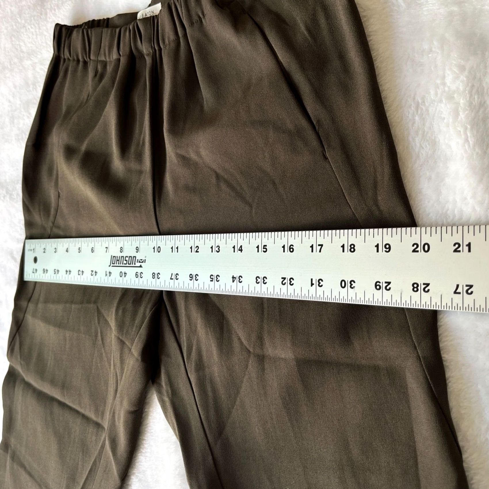 Vintage Babaton Womens Small Green Elastic Waist Pull-On Cropped Jogger Pants Pockets Size 28" / US 6 / IT 42 - 4 Thumbnail