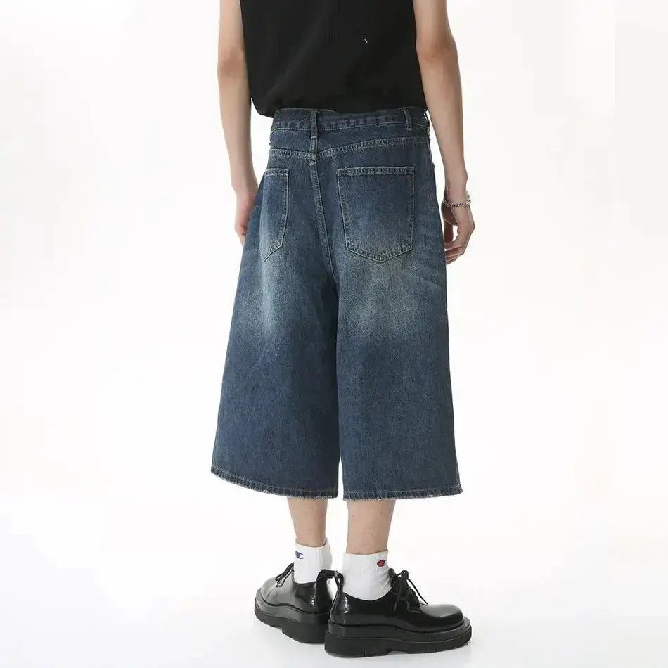 Japanese Brand Retro loose wide leg flared denim shorts Size US 32 / EU 48 - 2 Thumbnail