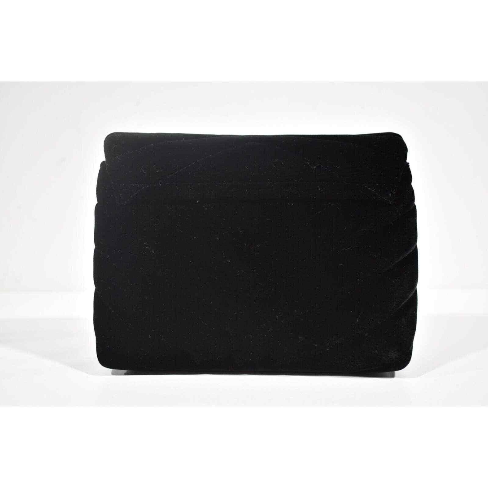 Yves Saint Laurent Saint Laurent Quilted Black Velvet Gold Crossbody Bag Size ONE SIZE - 9 Thumbnail