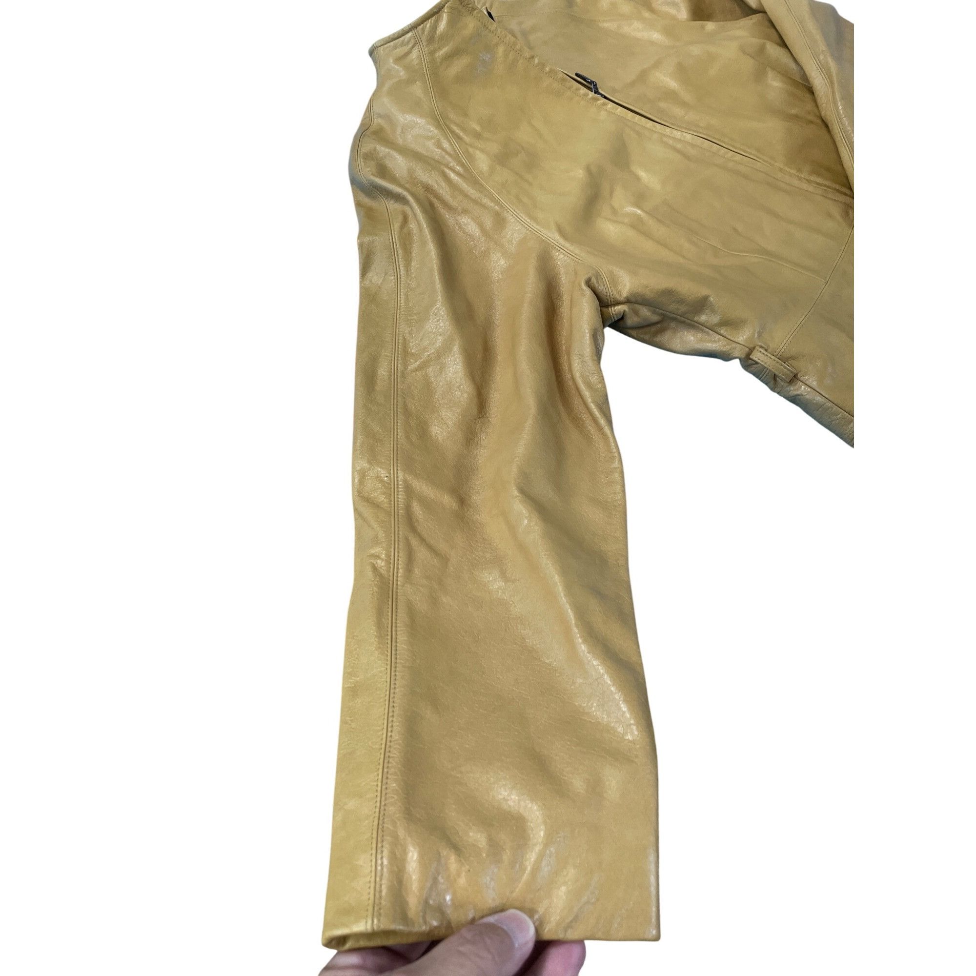 Other Marcia Collection Vintage womans Tan Italian Leather Jacket Size L / US 10 / IT 46 - 3 Thumbnail