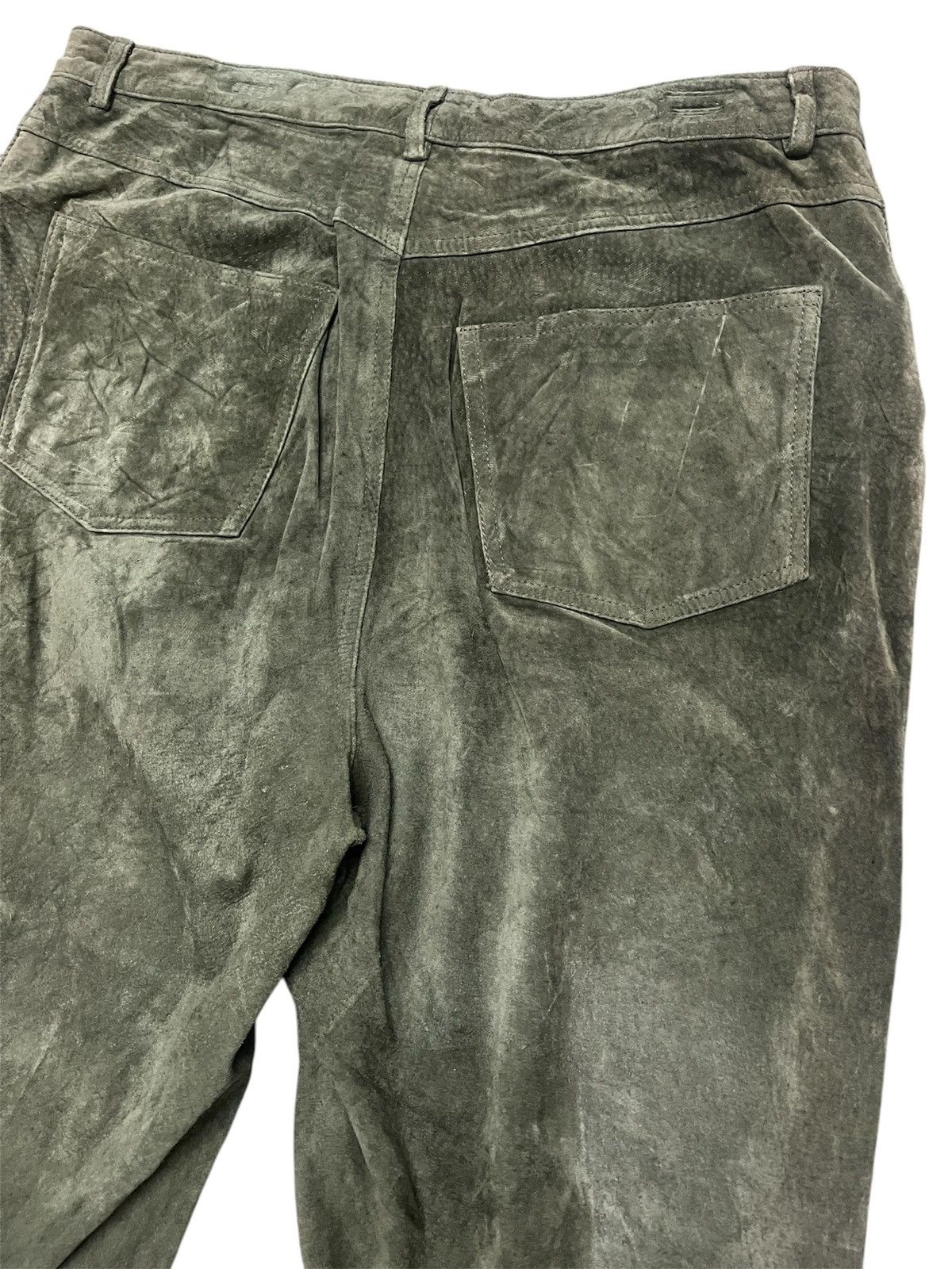 Genuine Leather × Leather × Vintage Amazing Vtg Brandon Thomas leather olive suede trouser pants Size US 32 / EU 48 - 9 Thumbnail