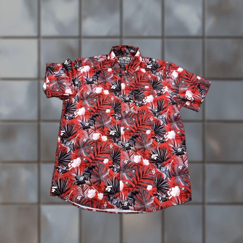 Vintage Dixxon Hawaiian Shirt Mens L Red Floral Short Sleeve Button-Up Limited Edition Stretch Size US L / EU 52-54 / 3 - 1 Thumbnail