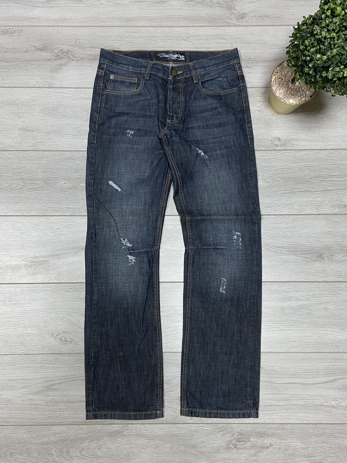 Ed Hardy Ed Hardy skull 💀 eagle big embro logo print vintage jeans Size US 32 / EU 48 - 3 Thumbnail