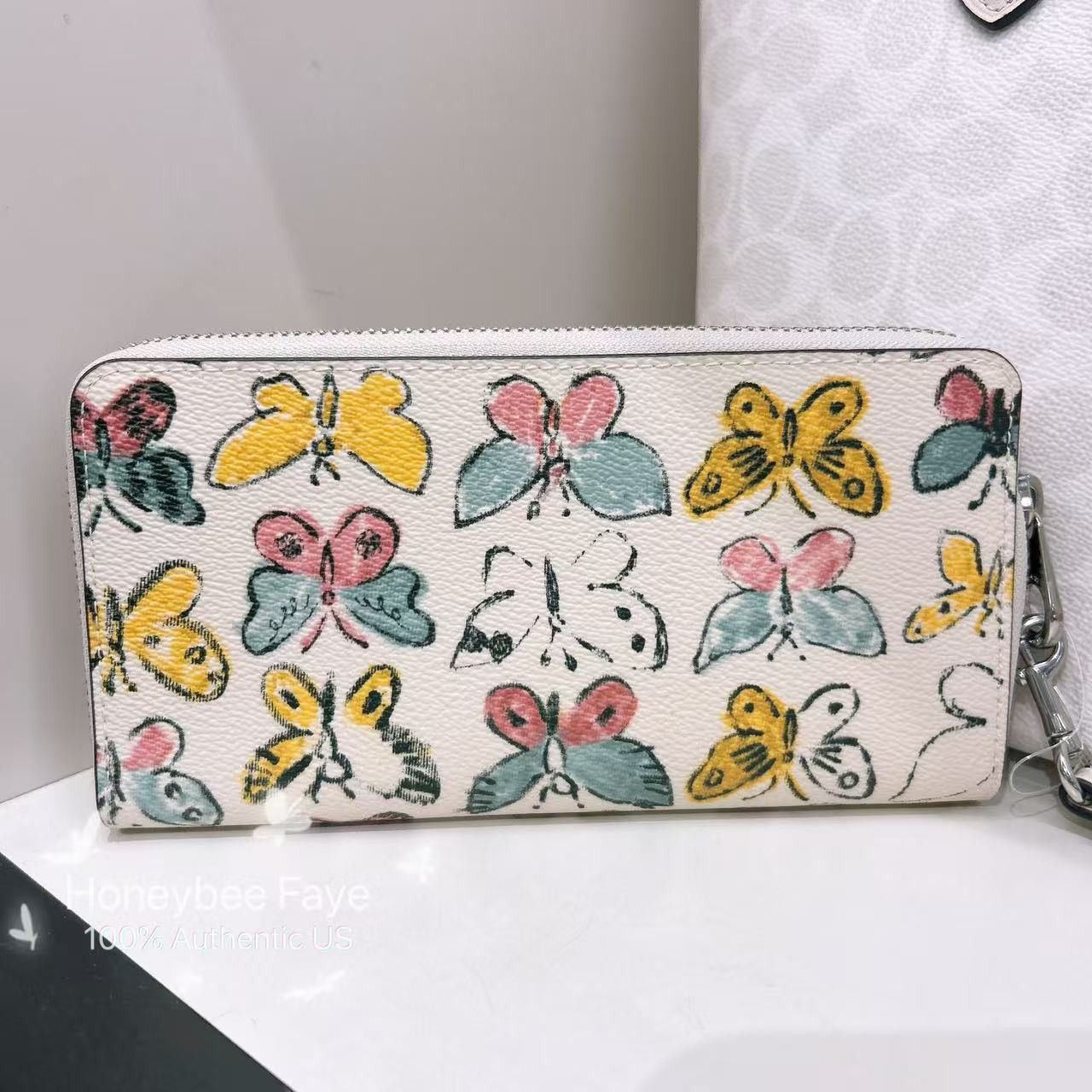 Coach Long Zip Around Wallet With Butterfly Print CAO82 Size ONE SIZE - 2 Thumbnail