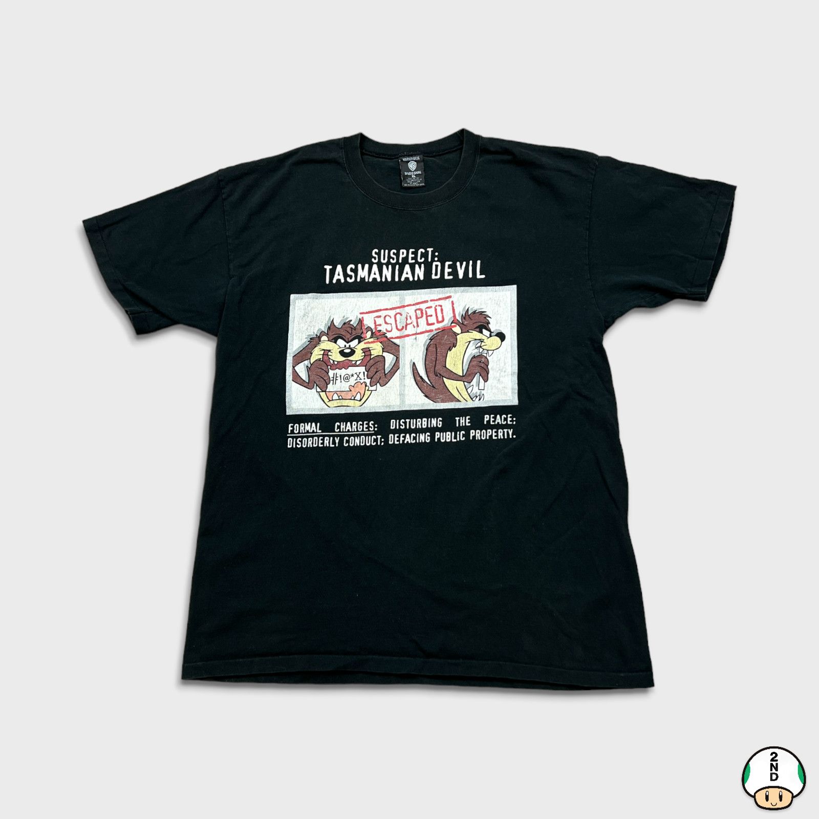 Cartoon Network × Vintage × Warner Bros 1995 Warner Bro Tasmanian Devil T Shirt Looney Tunes Cartoon Size US XL / EU 56 / 4 - 1 Thumbnail