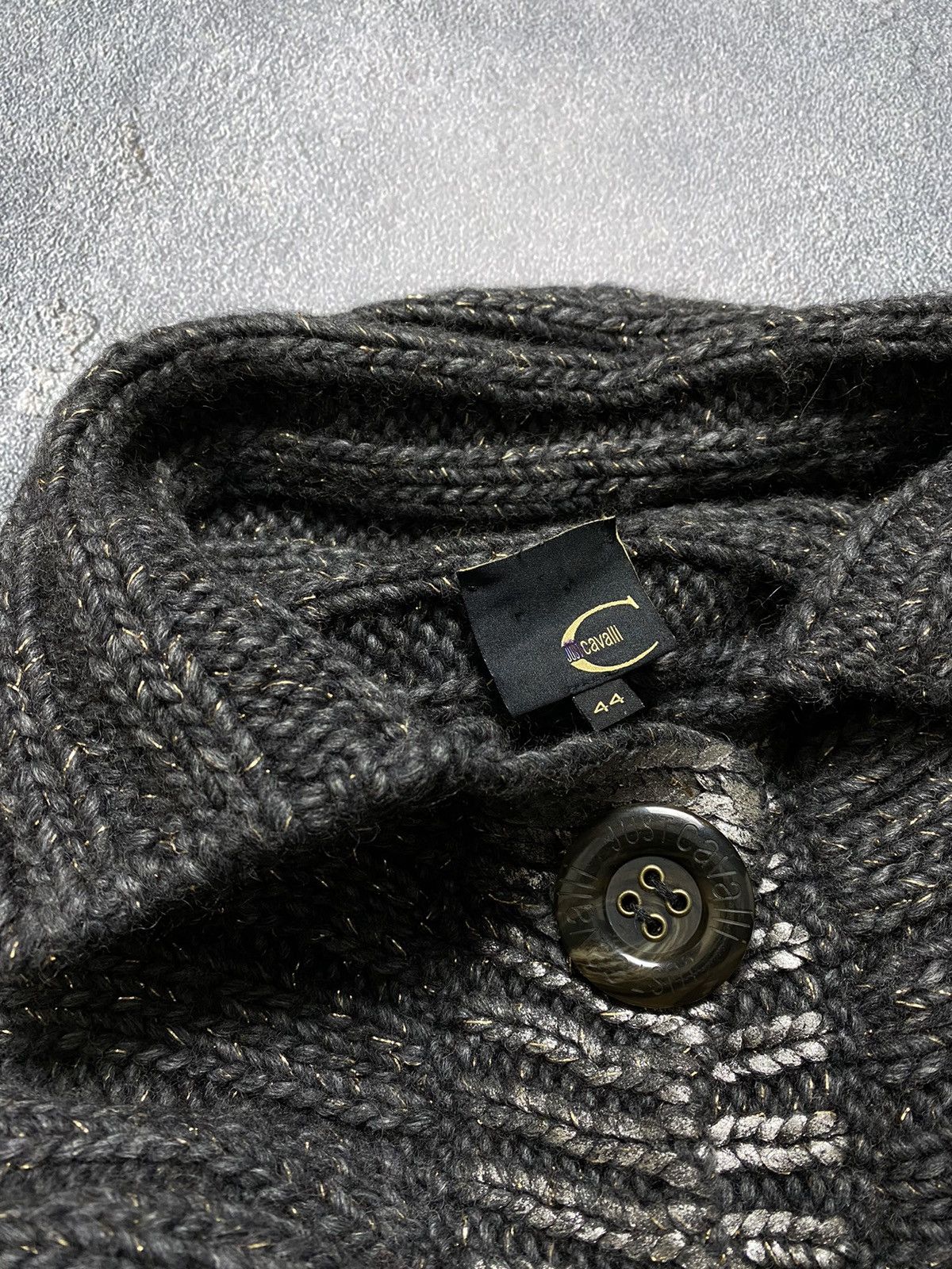 Just Cavalli Just Cavalli Chunky Knit With Open Mesh Gold Thread Sweater Size M / US 6-8 / IT 42-44 - 14 Thumbnail