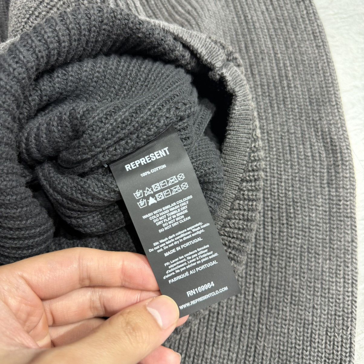 Represent Clo. Represent Ribbed Knit Oversized Polo - Washed Black Size US S / EU 44-46 / 1 - 3 Thumbnail