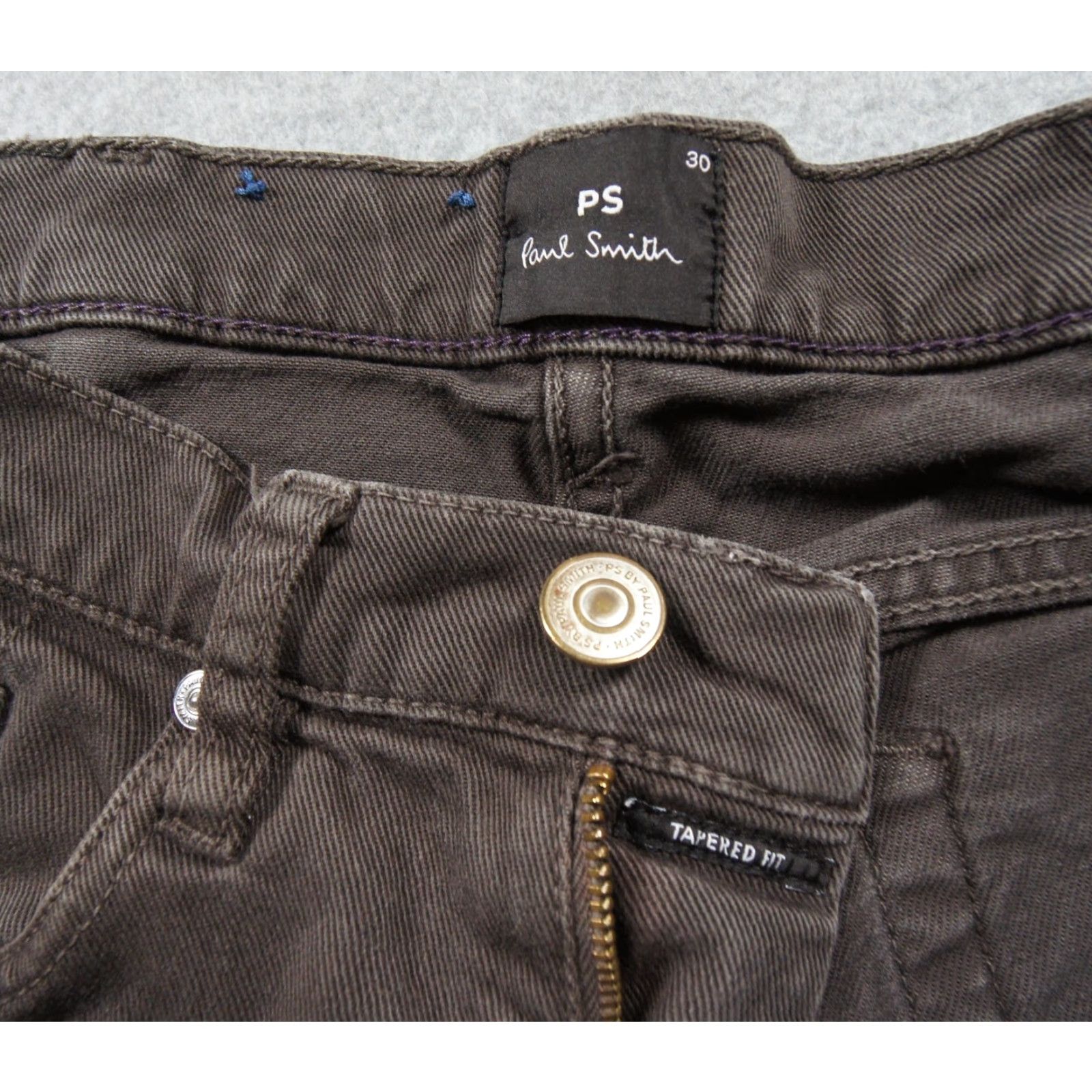Paul Smith Paul Smith Jeans Mens 30x30 Brown Denim Tapered Fit Stretch Casual Adult Pants Regular Modern 5-Pocket Design Mens Brown Jeans Size US 30 / EU 46 - 6 Thumbnail