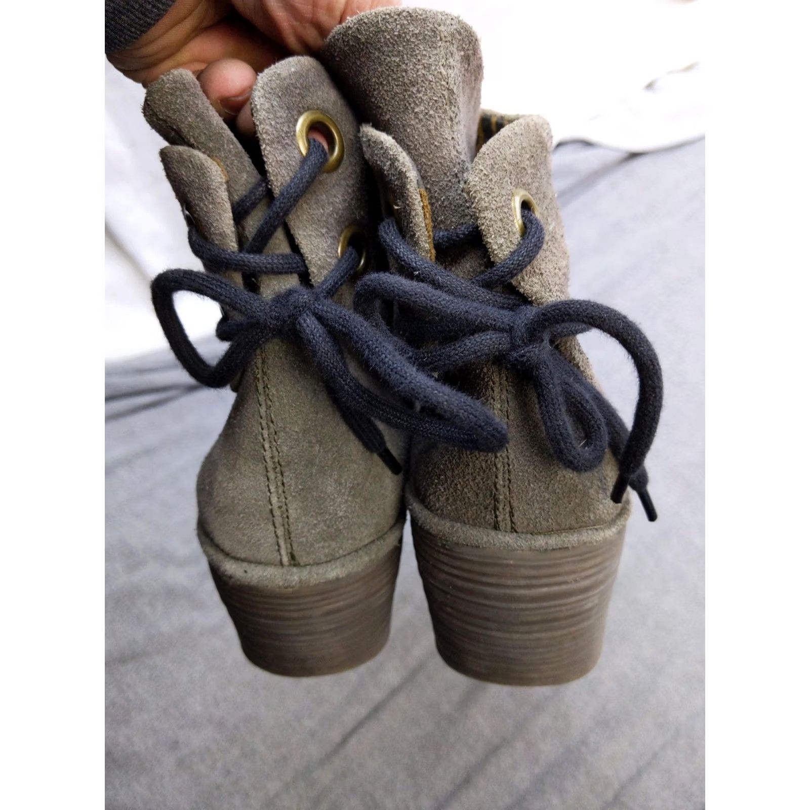 Fly London FLY London Boots Womens 8 Gray Suede Ankle Wedge Lace Up Yama Booties Size US 8 / IT 38 - 6 Thumbnail