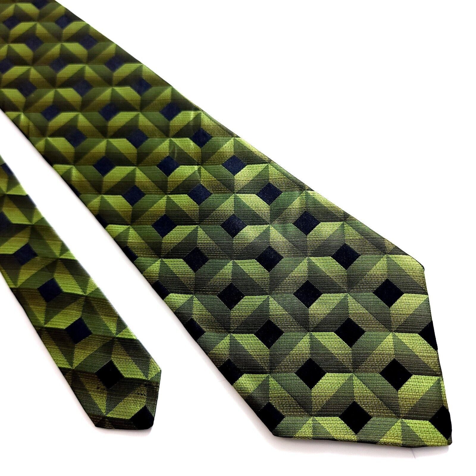 Arrow Arrow Green Black Geometric Woven Silk Tie Size ONE SIZE - 1 Thumbnail