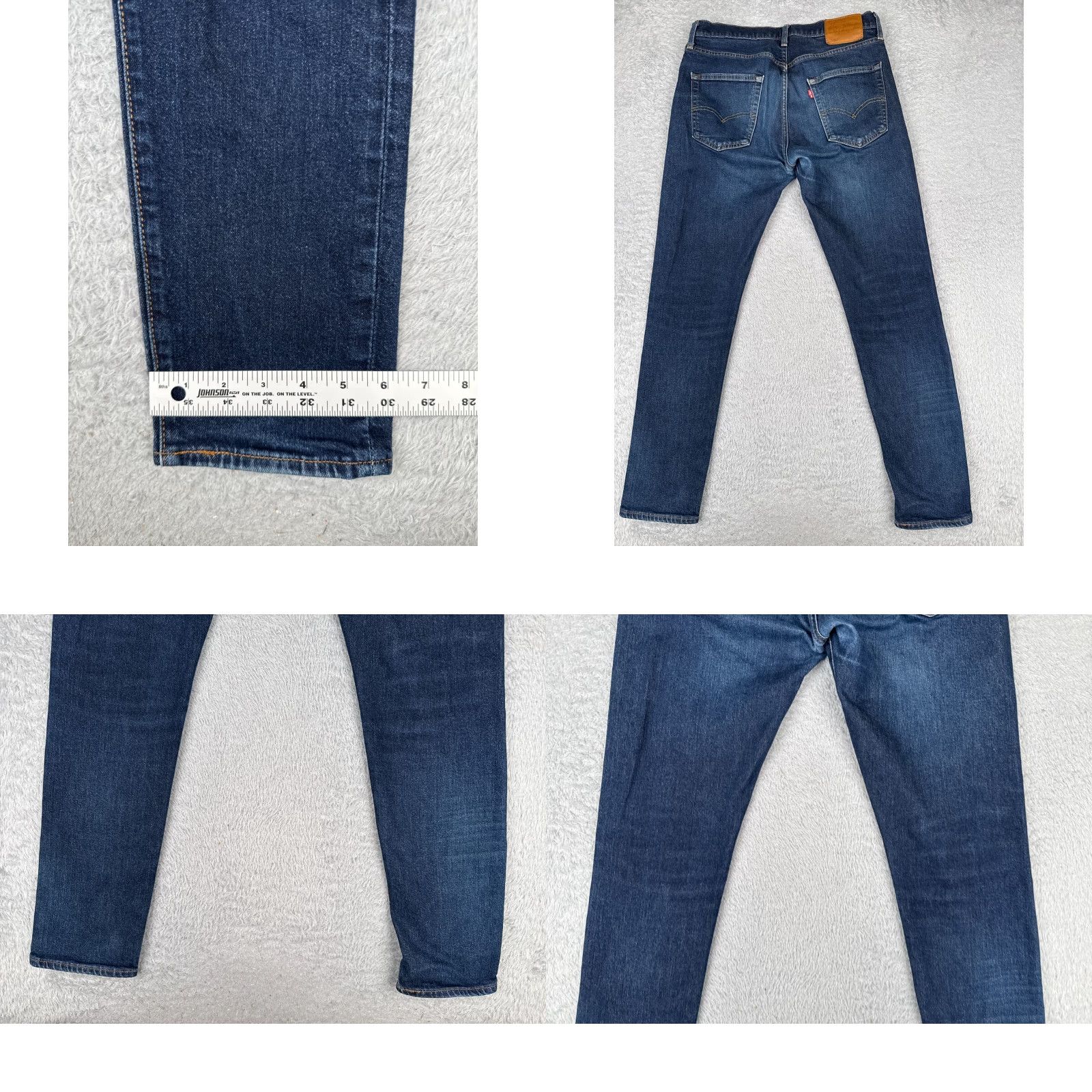 Levi's Levis 512 Jeans Denim Blue Distressed 31x30 Regular Fit 5-Pocket Cotton Button Closure Mens Jeans Size US 33 - 10 Thumbnail