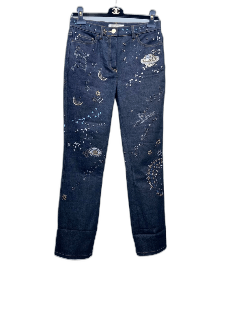 Valentino Valentino Embellished Denim Pants Size 26 Size 26" / US 2 / IT 38 - 1 Thumbnail