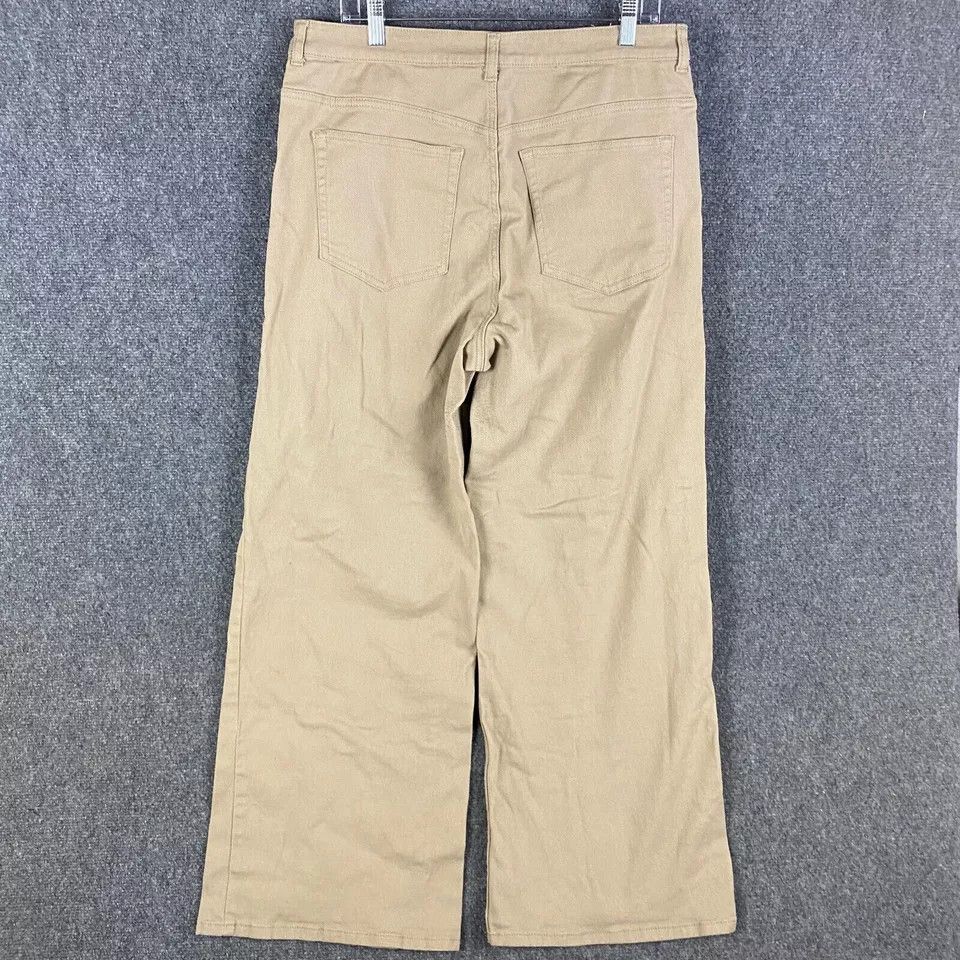 H&M H&M Jeans Women's Size 16 Wide Leg Denim Beige Distressed Size 38" / US 16 / IT 52 - 7 Thumbnail