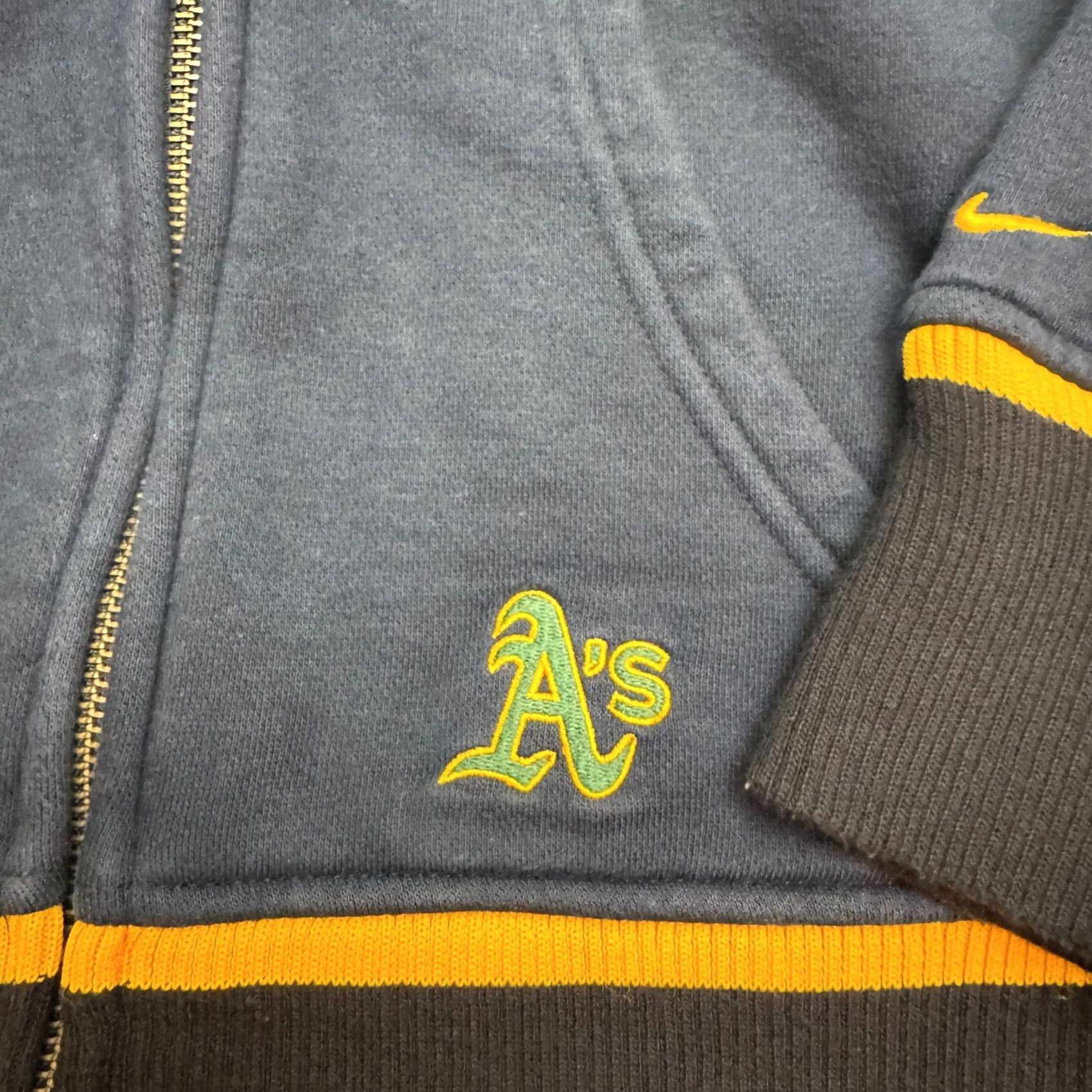 Nike VINTAGE Nike Team Oakland Athletics Full Zip Hoodie Sweatshirt Mens XXL Navy Size US XXL / EU 58 / 5 - 3 Thumbnail