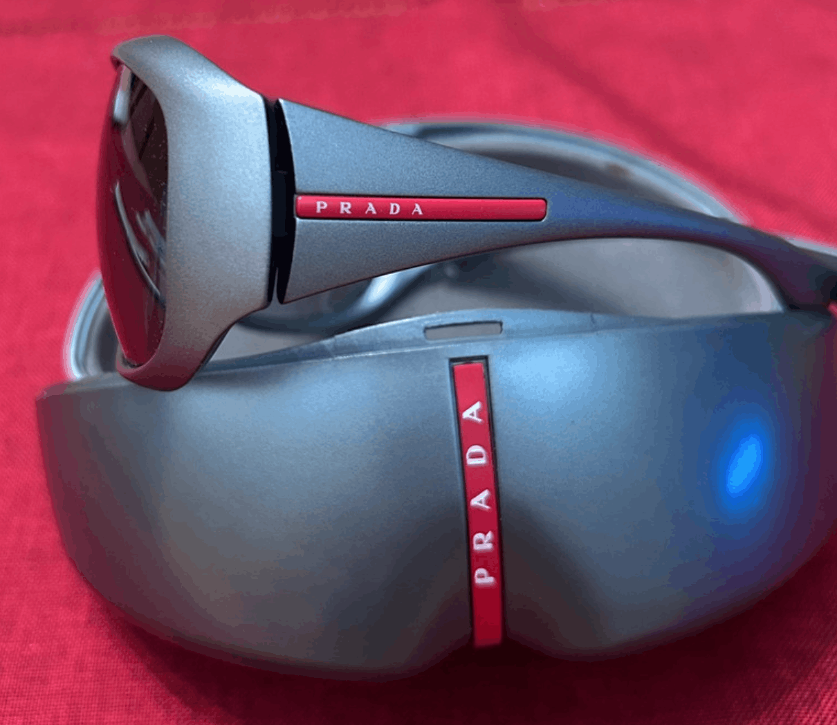 Prada PRADA Sunglasses Rectangle Wrap Shield Metal Symbole RI920 Size ONE SIZE - 1 Thumbnail