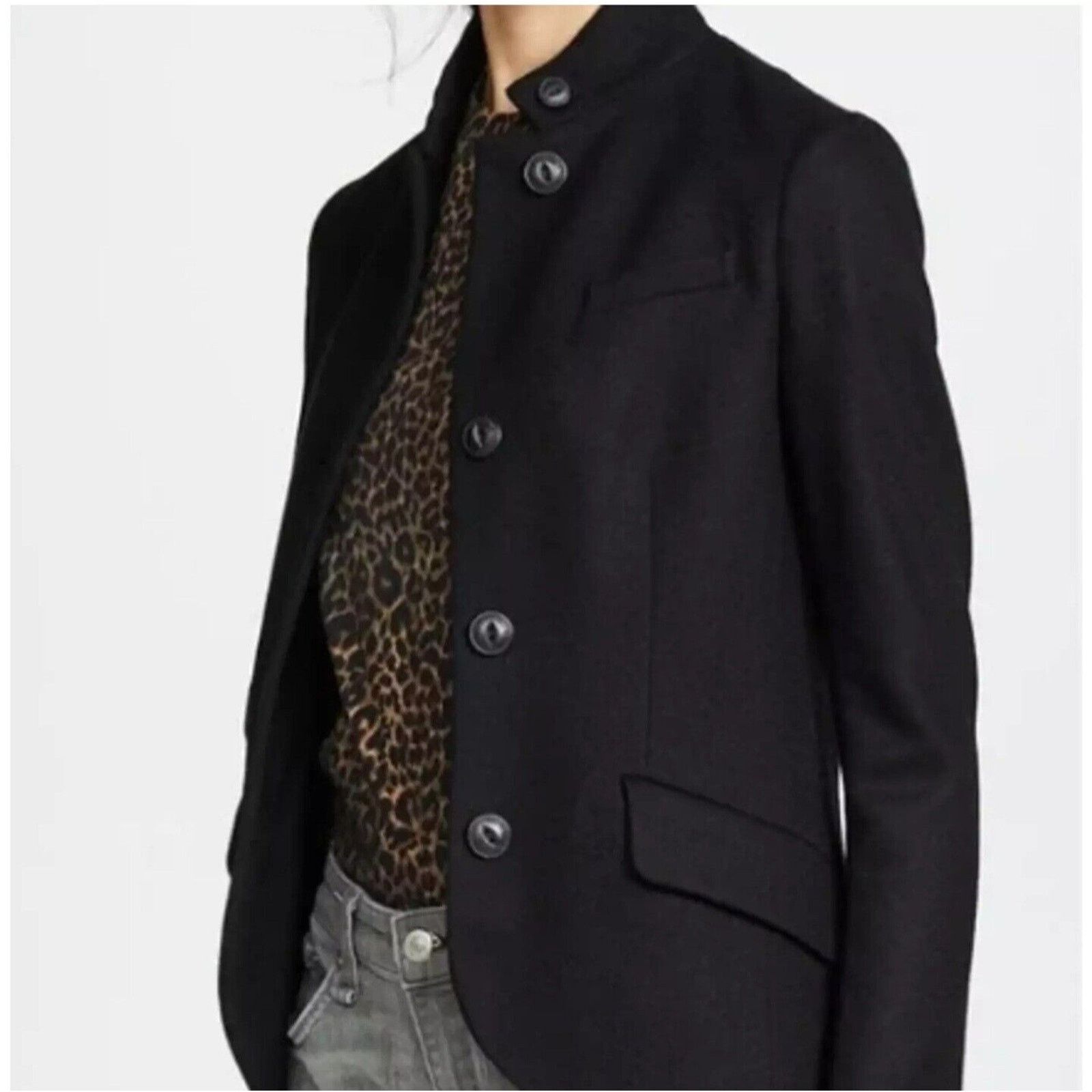 Rag & Bone Rag & Bone Slade Blazer in Black Size 6 Button Front Jacket Size M / US 6-8 / IT 42-44 - 5 Thumbnail