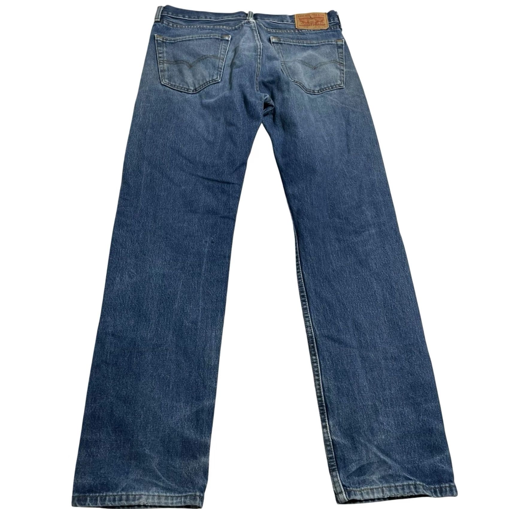 Levi's VINTAGE Levi's 505 Jeans Mens 34x34 Blue Medium Wash Distressed Straight 5-Pocket Denim Button Zipper Regular Logo USA 80s Western Mens Size US 34 / EU 50 - 2 Thumbnail
