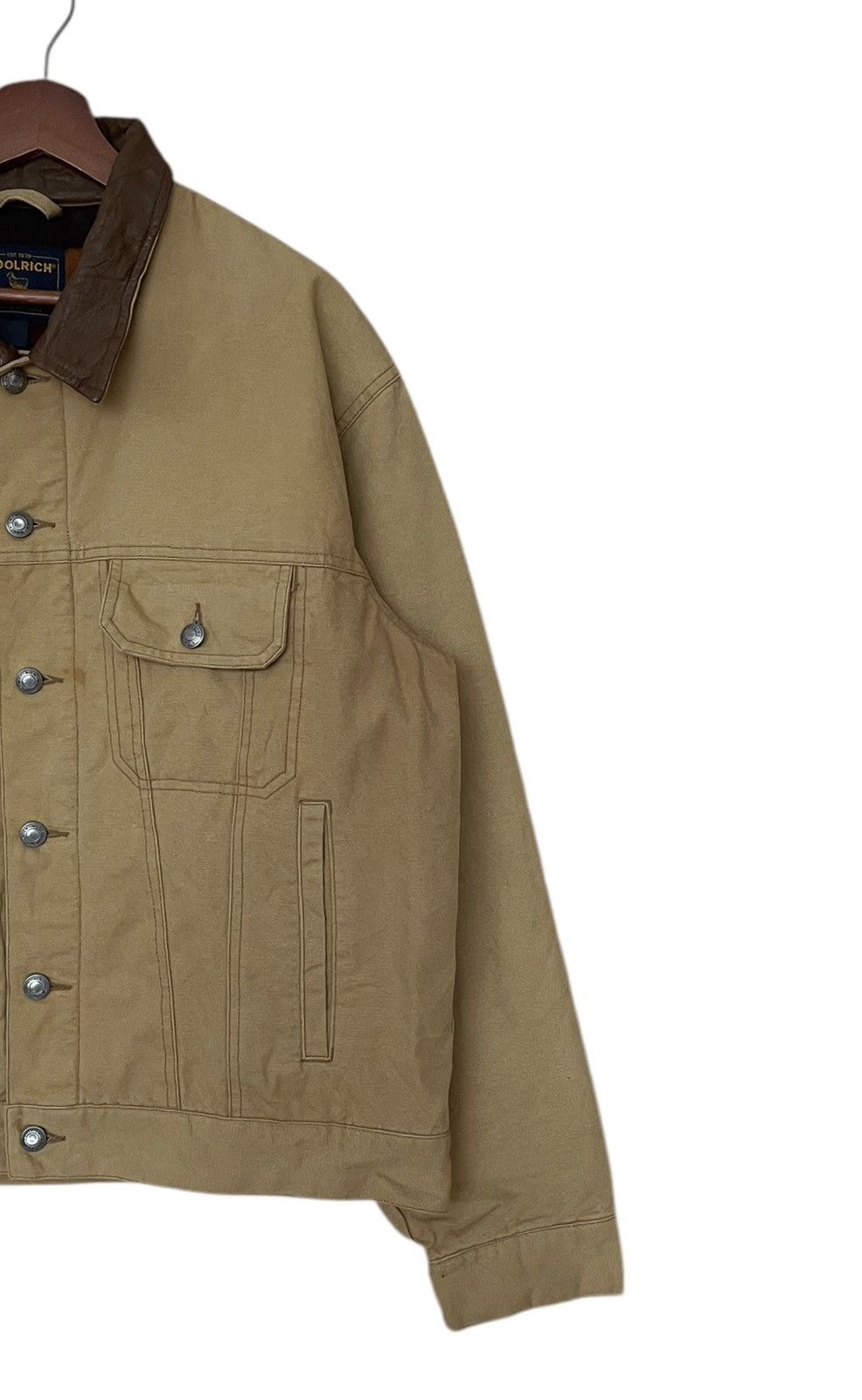Vintage × Woolrich Woolen Mills Vintage Brand Woolrich Duck Canvas Trucker Jacket 1990s Size US L / EU 52-54 / 3 - 7 Thumbnail