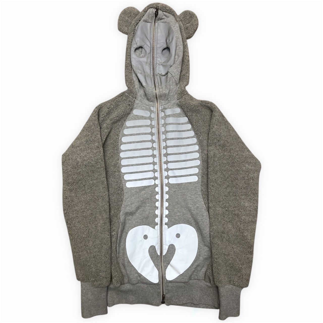 Ne-Net Ne-net Grey Skeleton Bear Ear Hoodie Size US M / EU 48-50 / 2 - 1 Thumbnail