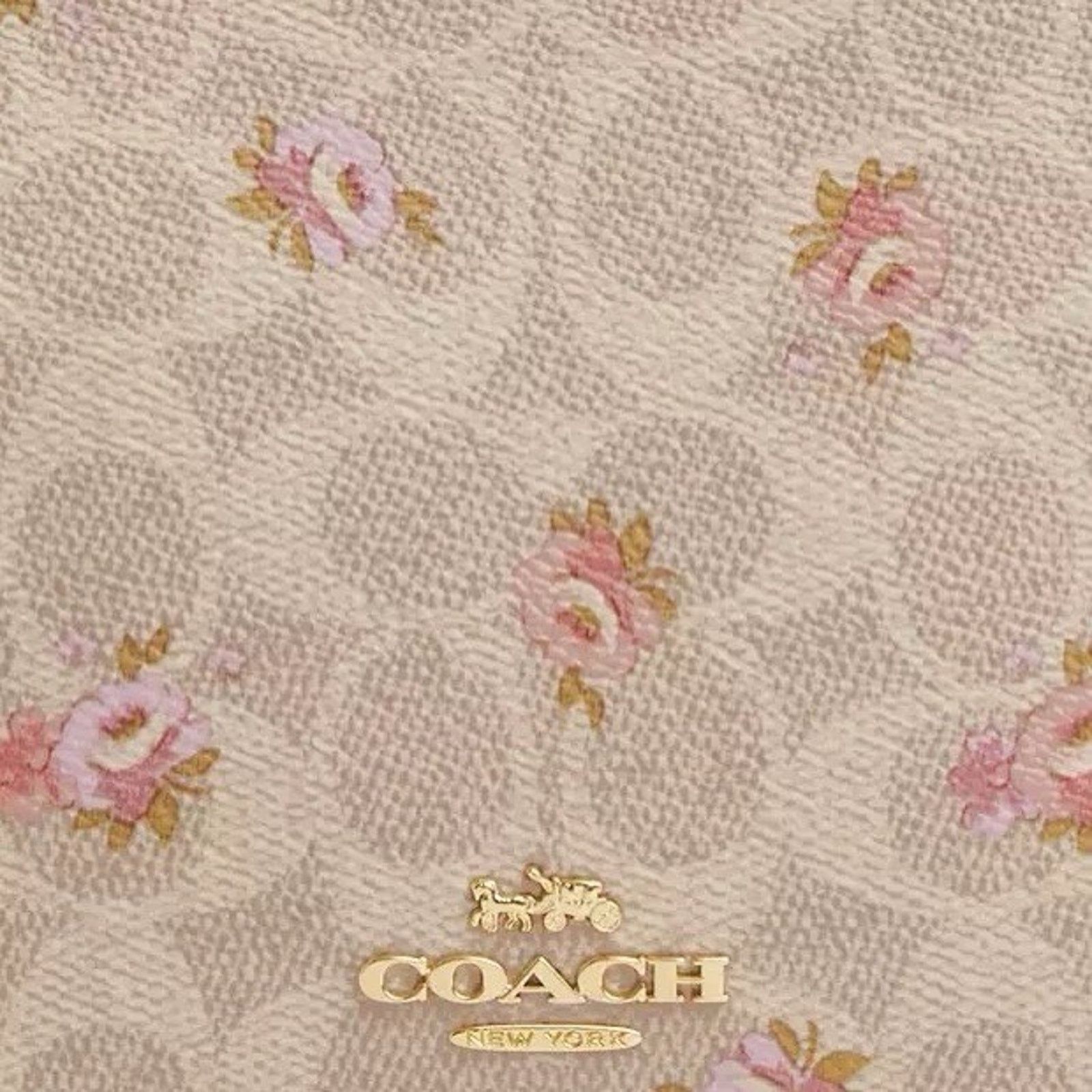 Coach NWT COACH Slim Signature Canvas Crossbody Bag Floral CBA71 Size ONE SIZE - 6 Thumbnail