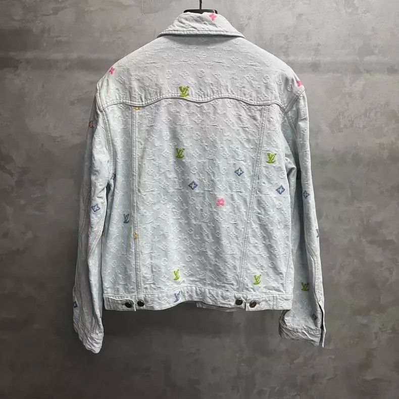 Louis Vuitton Louis Vuitton Light Blue Embroidered Denim Jacket -2505 Size US L / EU 52-54 / 3 - 2 Thumbnail