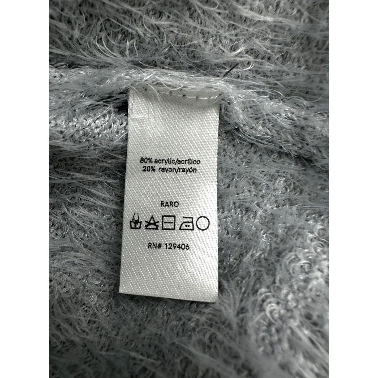 Venus Venus Sweater Shirt Womens Large Gray Ombre Fuzzy Long Sleeve Pearl Trim Knit Classic Bohemian - Note: This line contains extra text not allowed. Size L / US 10 / IT 46 - 6 Thumbnail