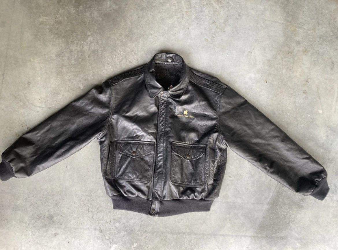 Apple Vintage Apple High Flyer Leather Jacket Size US L / EU 52-54 / 3 - 4 Thumbnail