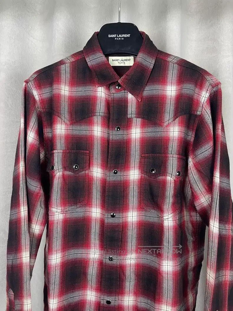 Saint Laurent Paris Saint Laurent Paris Black and Red Plaid Western Shirt i Size US M / EU 48-50 / 2 - 3 Thumbnail
