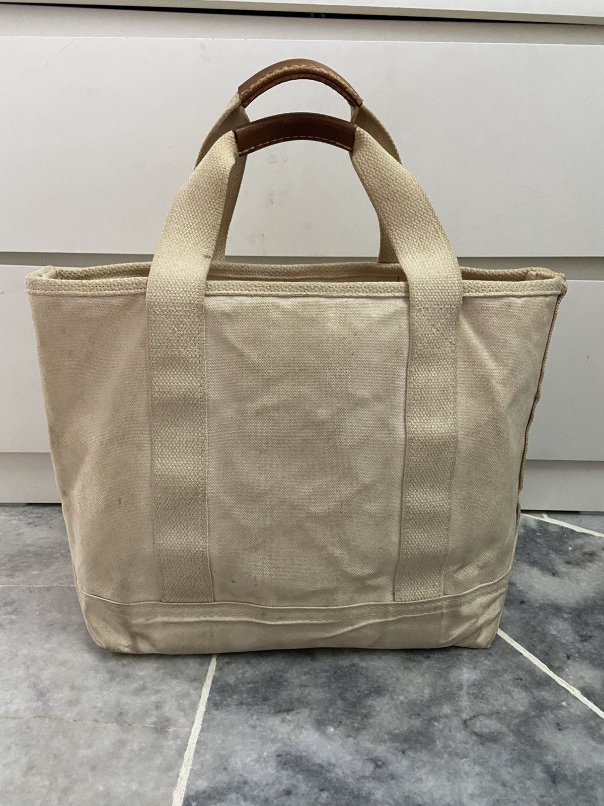 L.L. Bean Vintage L.L.Bean Canvas Leather Tote Bag Size ONE SIZE - 3 Thumbnail
