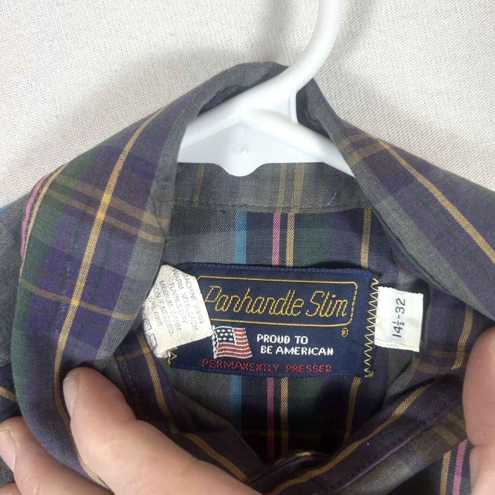 Vintage VINTAGE Panhandle Slim Button-Up Western Shirt Mens 14.5-32 Long Sleeve Plaid Gray Size US M / EU 48-50 / 2 - 3 Thumbnail