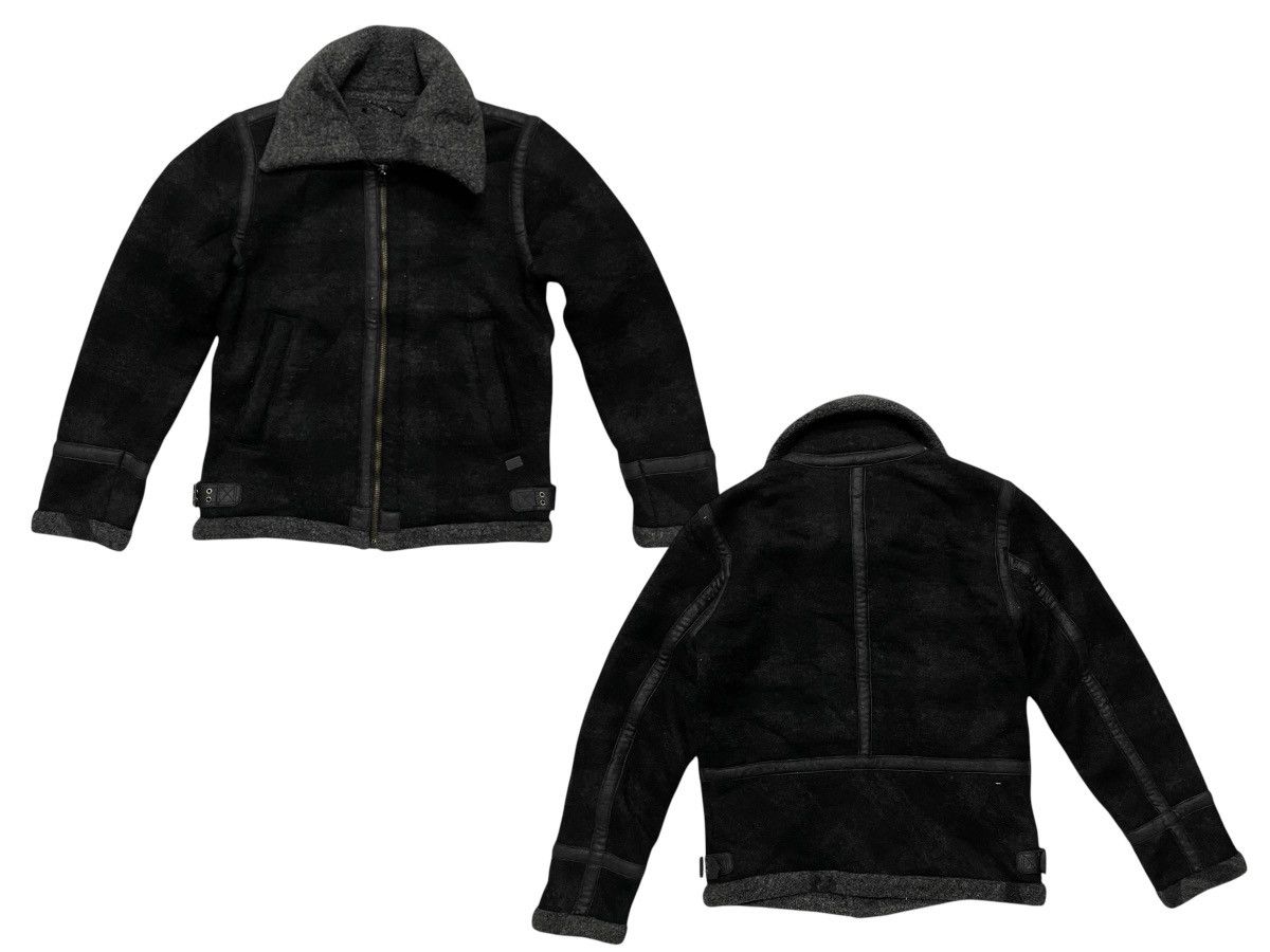 Diesel × Diesel Black Gold × Le Grande Bleu (L.G.B.) 2000s DIESEL TYPE N.78 WOOL FAUX FUR STRIPE SHERPA JACKET Size US M / EU 48-50 / 2 - 1 Thumbnail