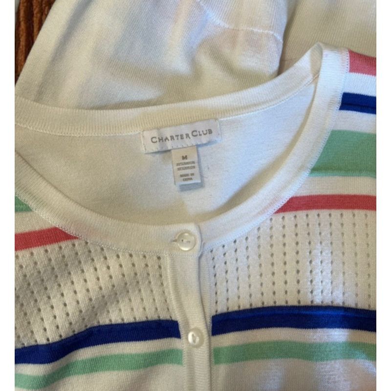 Vintage 80s Vintage Charter Club knit sweater cardigan Size M / US 6-8 / IT 42-44 - 5 Thumbnail