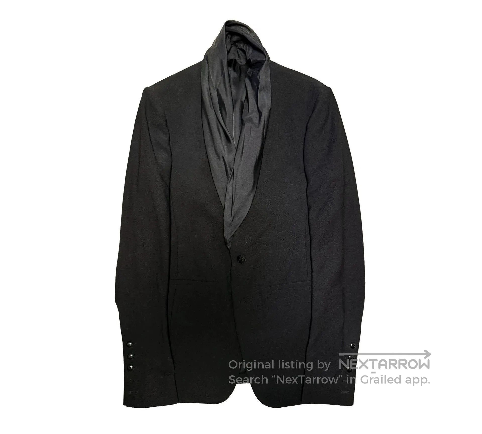 Rick Owens Black Blazer with Draped Collar. Size US M / EU 48-50 / 2 - 1 Thumbnail