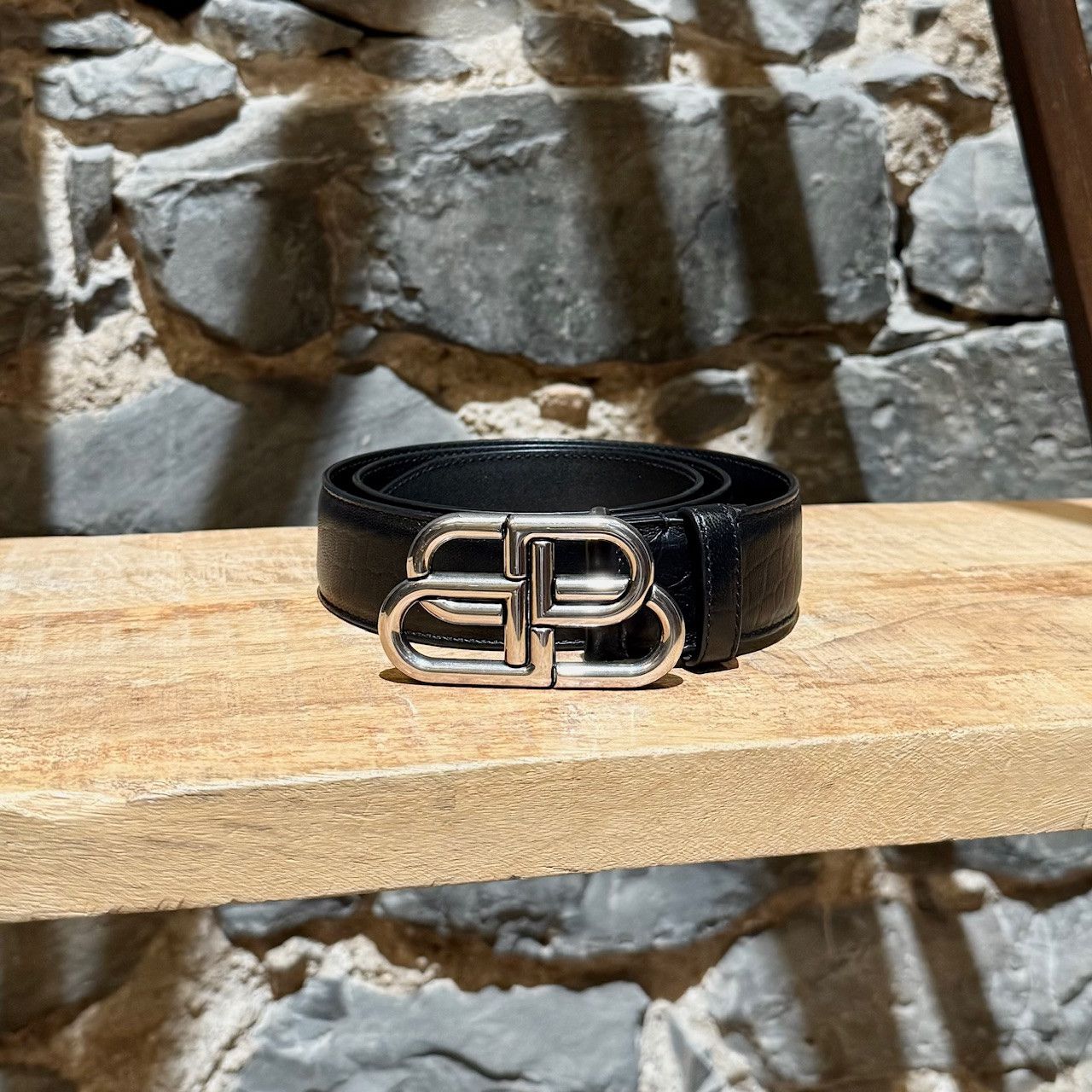 Balenciaga BBロゴ ブラックベルト 70CM バレンシアガ BALENCIAGA 24SS BB Signature Logo Belt BB