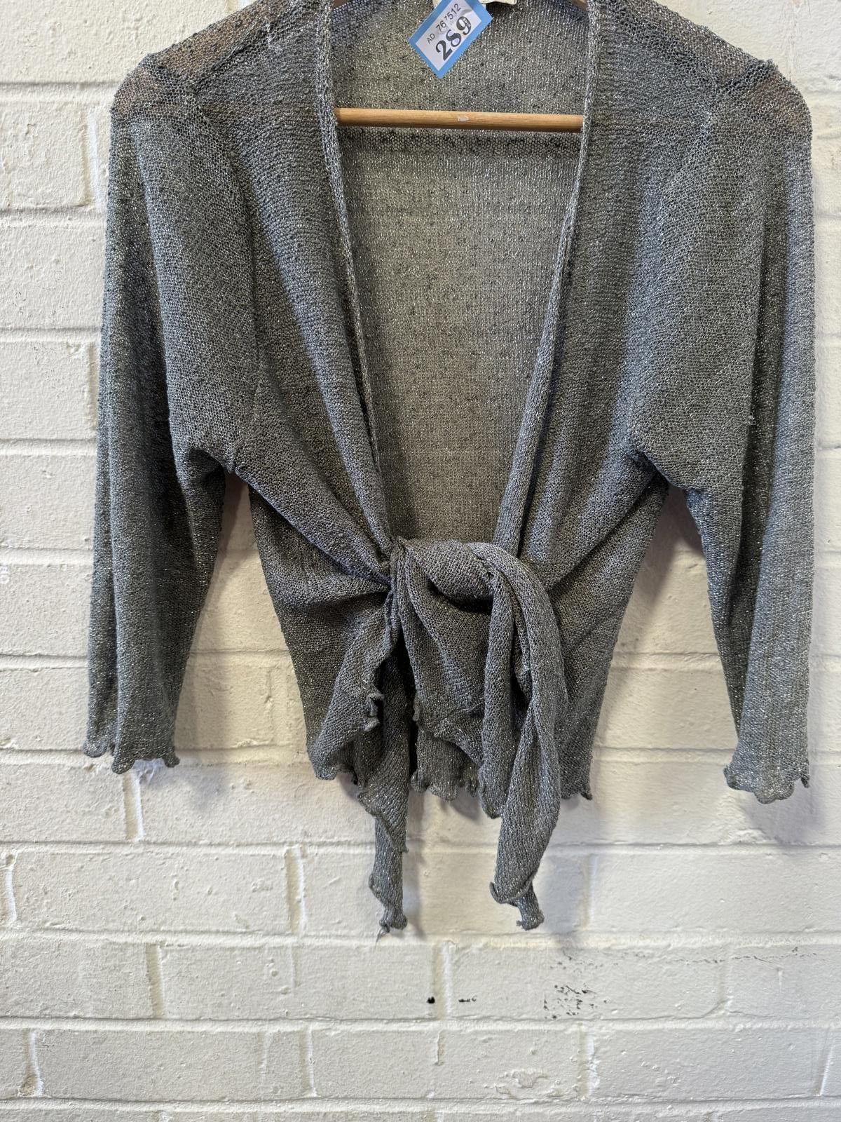 Designer Apricot Women's Gray Open Front Cardigan Sweater Medium Size M / US 6-8 / IT 42-44 - 2 Thumbnail