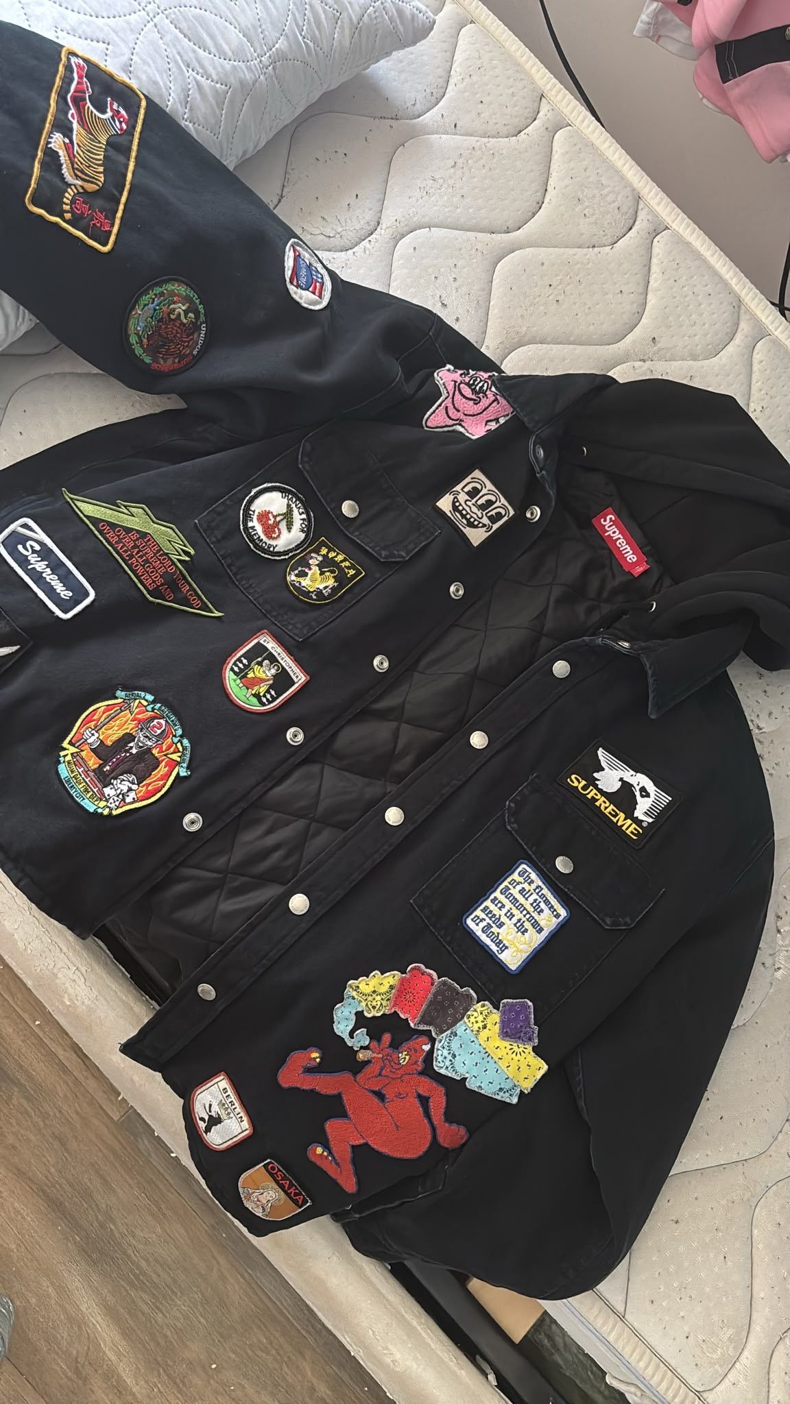 Supreme Supreme Eye of Horus Denim Hooded Work Jacket FW13 | Grailed