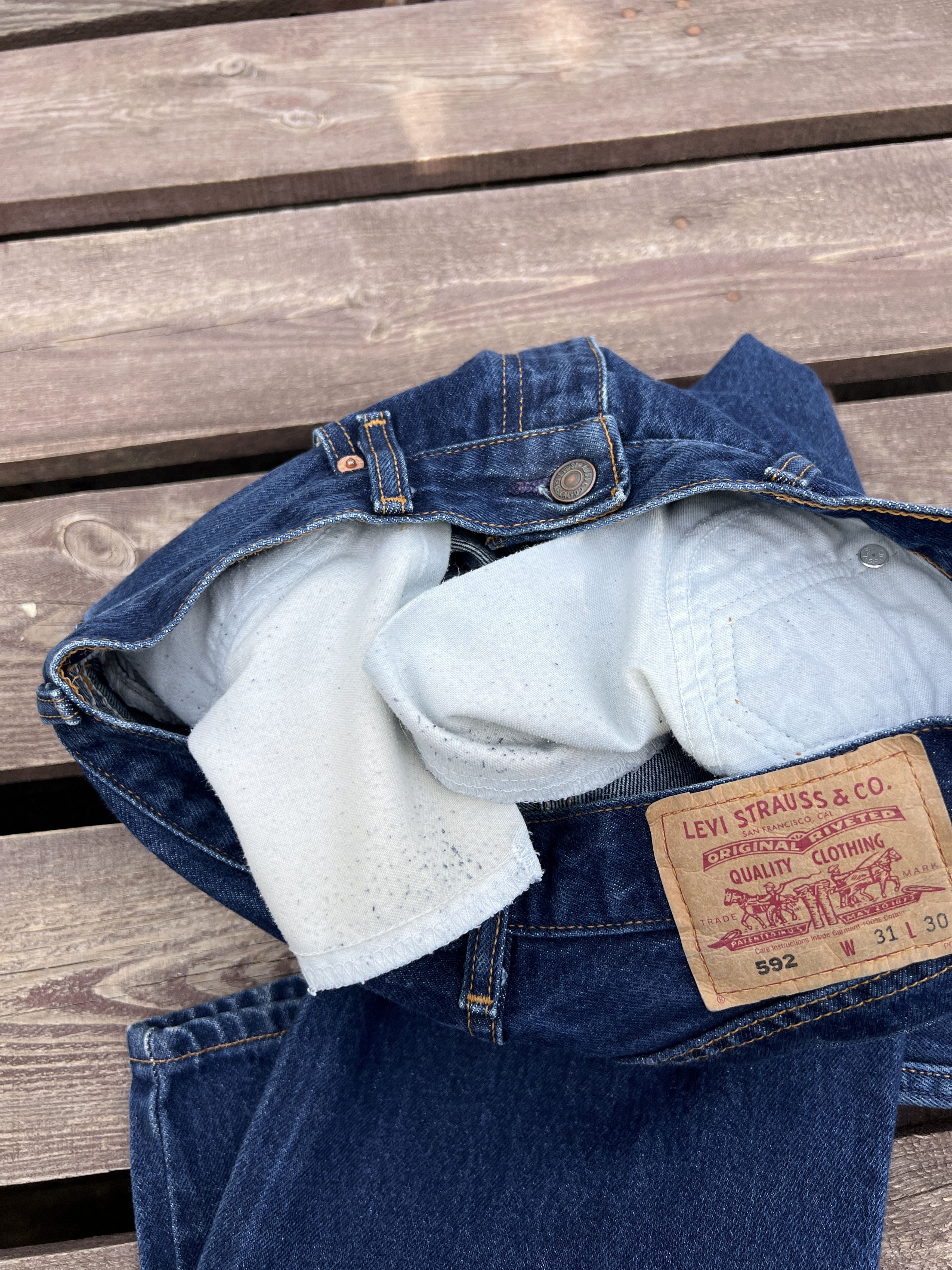 Levi's Vintage 90s Levis 592 Made in Pakistan Washed Denim Jeans Size US 31 - 11 Thumbnail