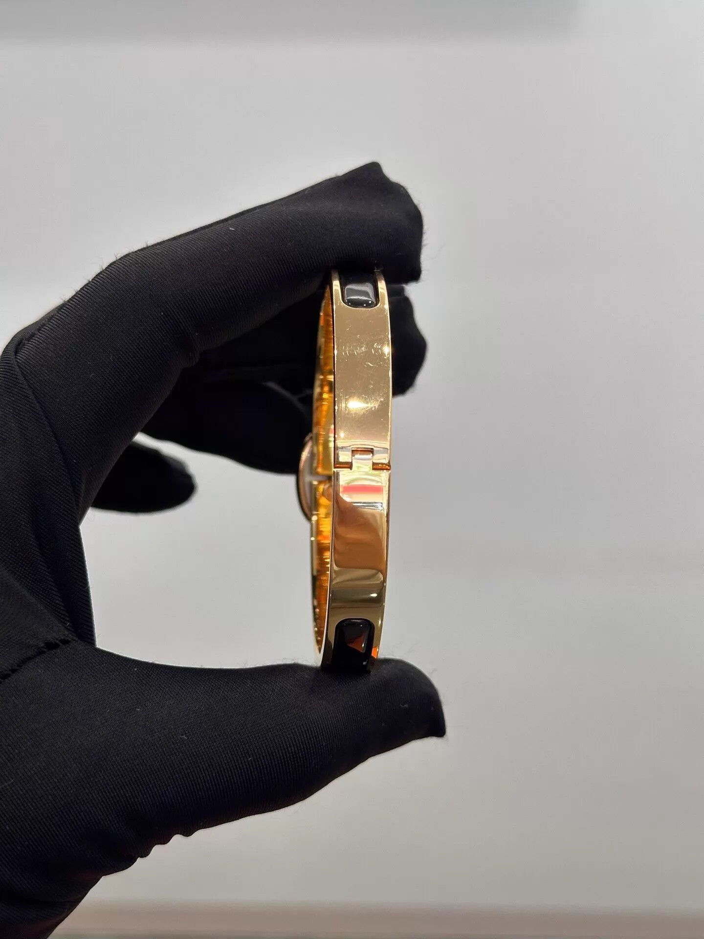 Hermes Hermes CdA Mini Clic Black Enamel Gold Bracelet GM New Size ONE SIZE - 3 Thumbnail