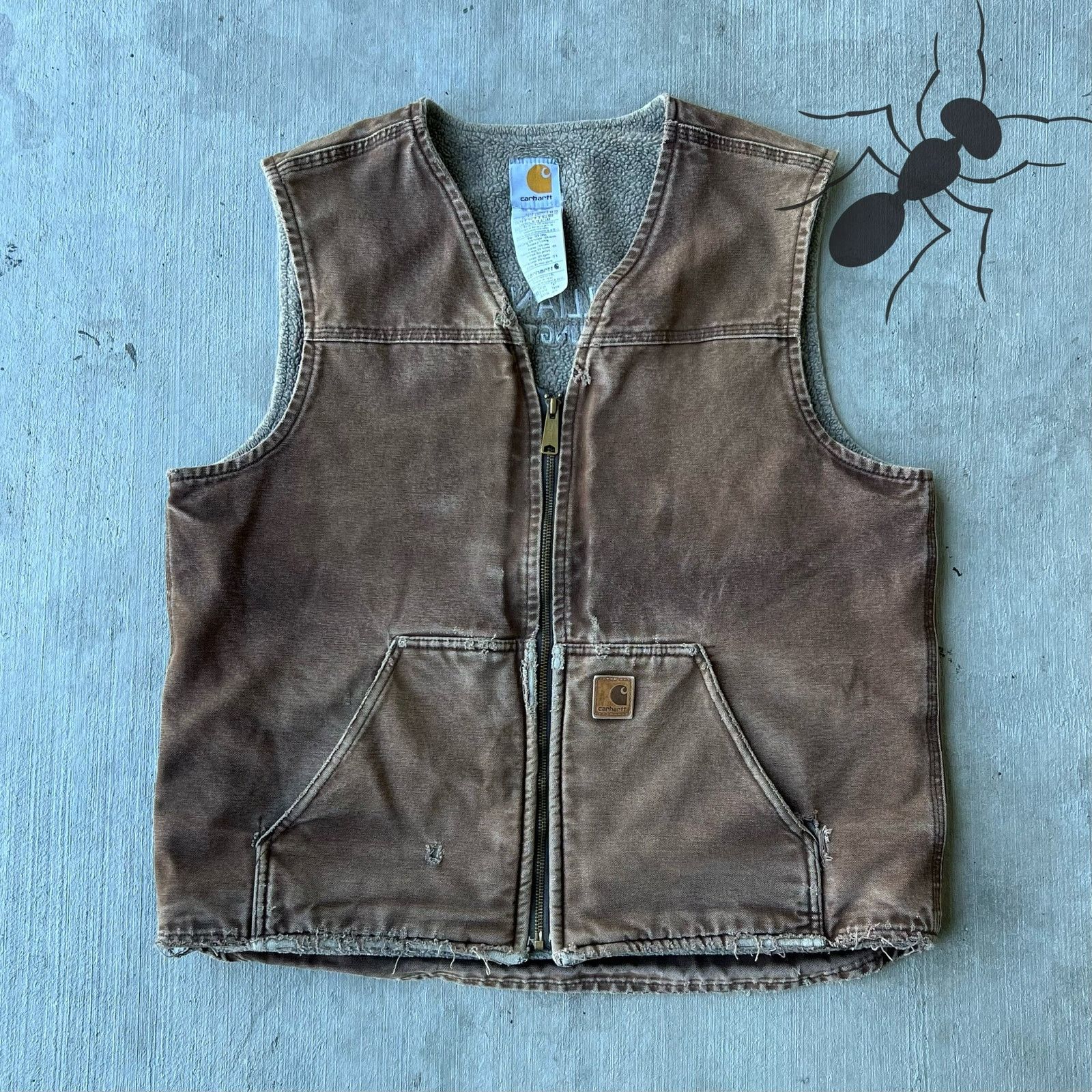 Carhartt × Vintage Carhartt V26 DKB faded brown work wear vest Size US L / EU 52-54 / 3 - 1 Thumbnail