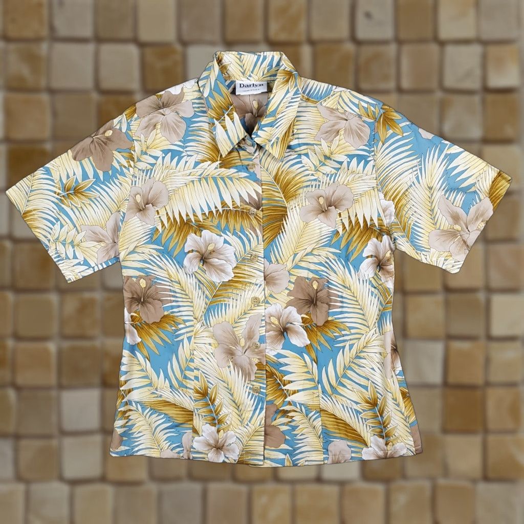 Vintage Vintage Darlyn Women's Polo Shirt S Floral Nature Fern 90s Retro Casual Outdoor Summer Spring Fall Winter Size S / US 4 / IT 40 - 1 Thumbnail