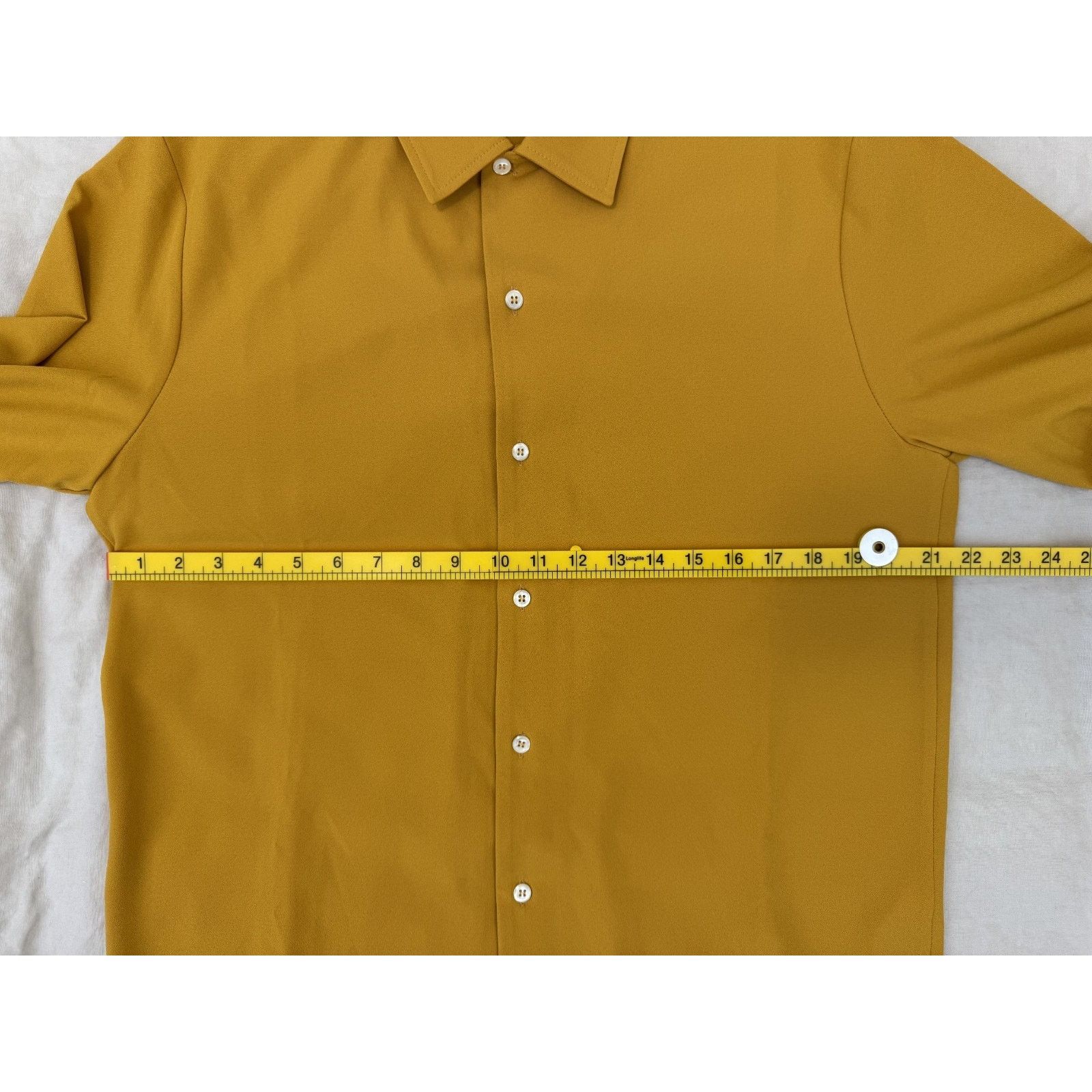 Sefr Sefr Sense Shirt in Yellow Poly Crepe Fabric Size L Size US L / EU 52-54 / 3 - 4 Thumbnail