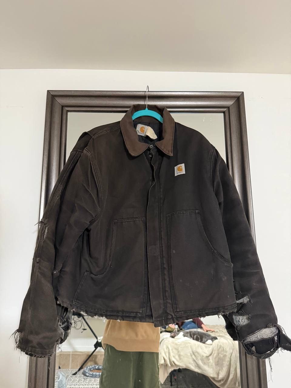 Carhartt Carhartt Men's Work Jacket Brown vintage distressed s80-90 Size US L / EU 52-54 / 3 - 1 Thumbnail