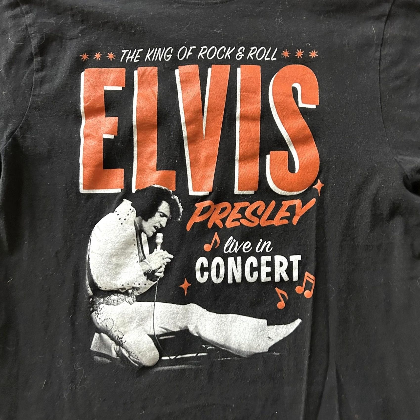 Vintage Elvis Presley Live In Concert Shirt Mens L Black Graphic Tee T-Shirt Music Crew Neck Short Sleeve Size US L / EU 52-54 / 3 - 2 Thumbnail