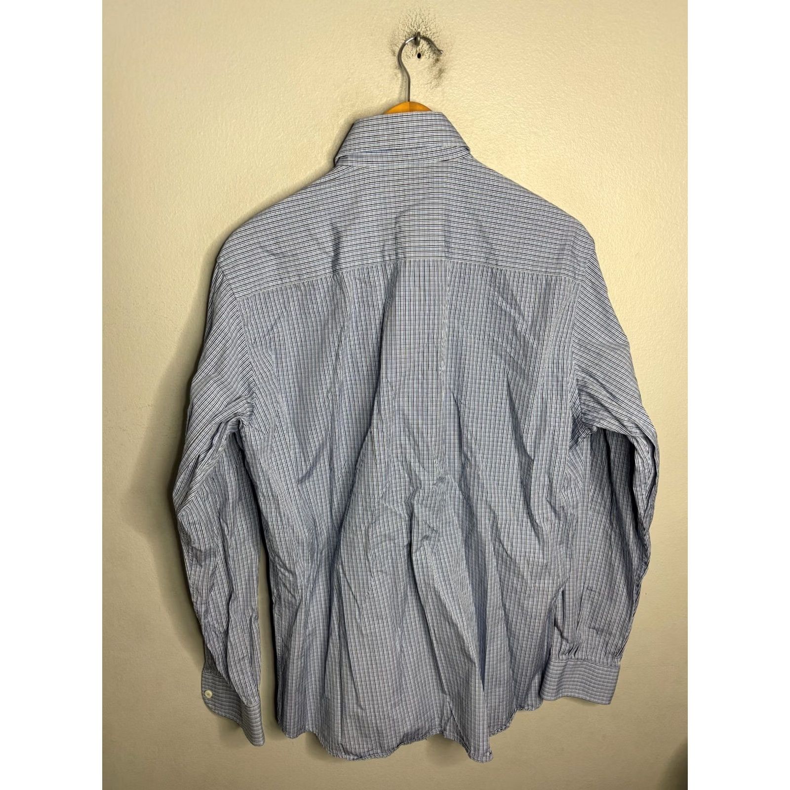 Ermenegildo Zegna Ermenegildo Zegna Dress Shirt Mens L Plaid Button-Up Blue Multicolor 5962 Size 42R - 4 Thumbnail